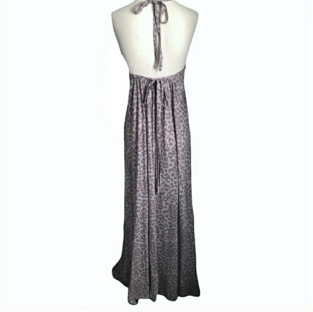 REBECCA TAYLOR Leopard Print Maxi Dress Sz SEUC!